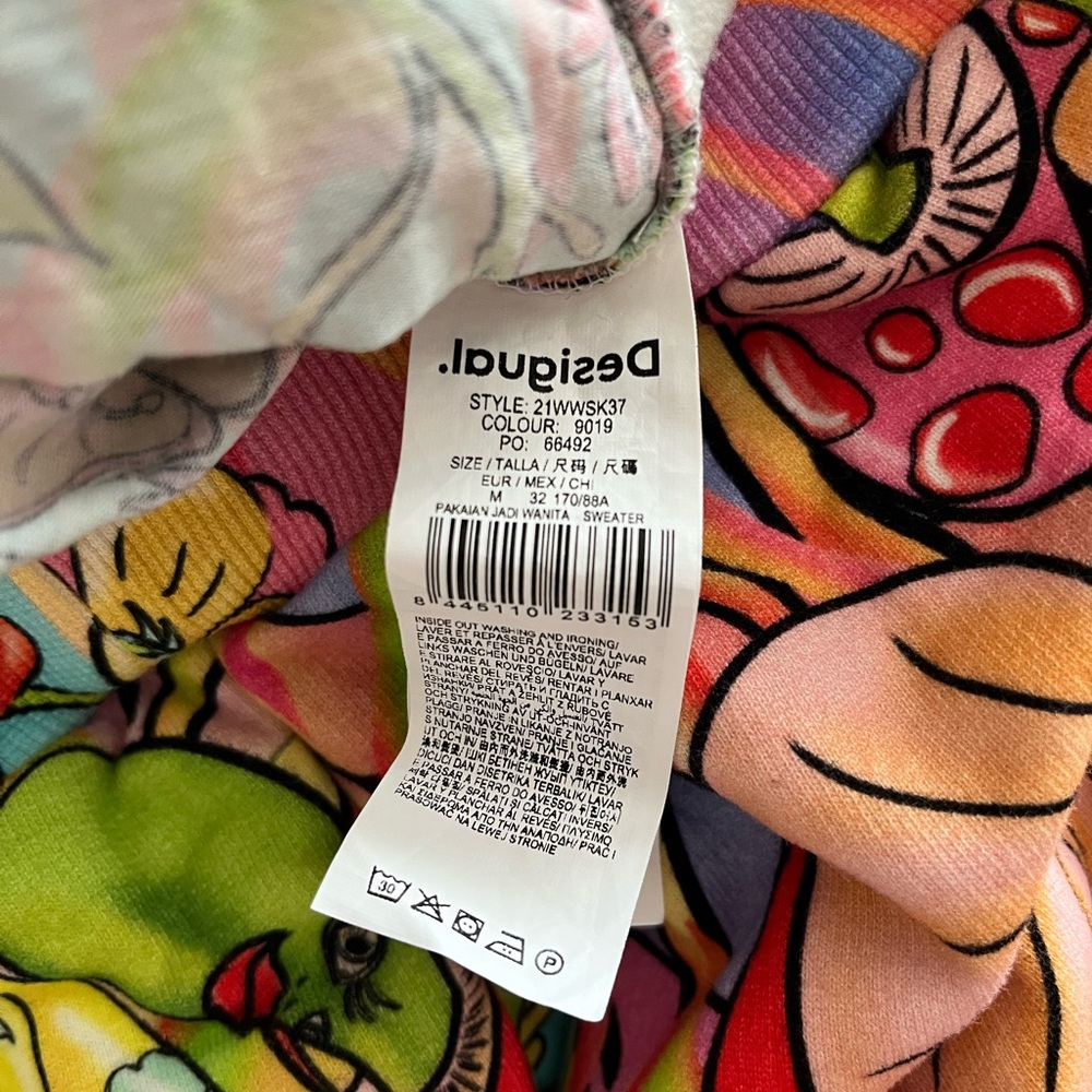 Desigual Maria Escote Y2K colorful hoodie M - Picture 6 of 7